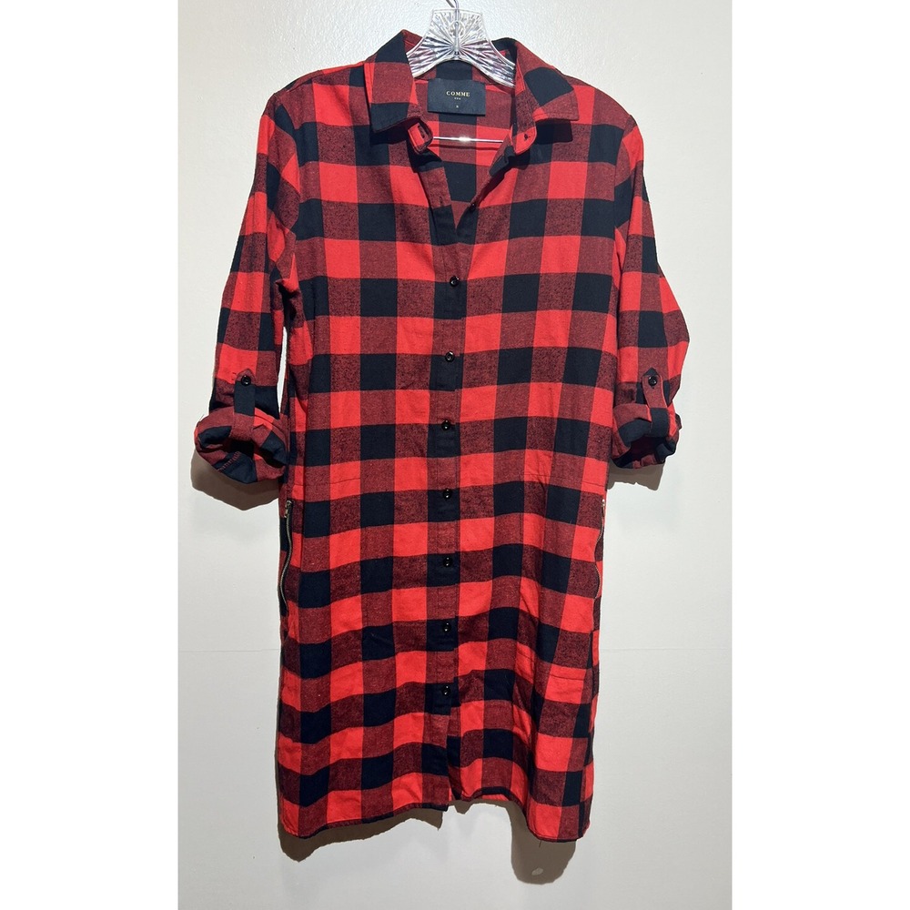Comme USA Women's Red And Black‎ Plaid Dress Size Small